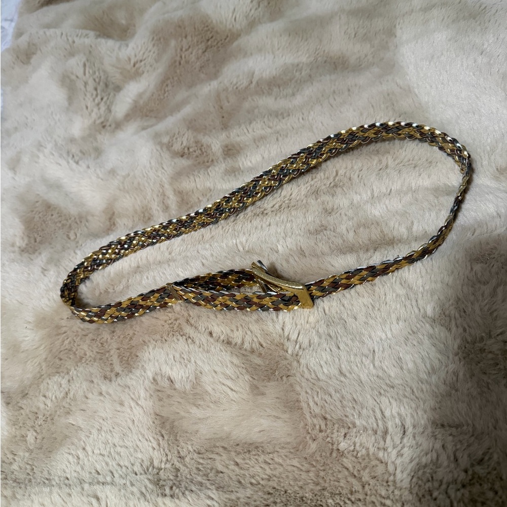 Vintage Braided Metallic Women's Belt S/M